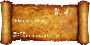 Udvaros Áron névjegykártya