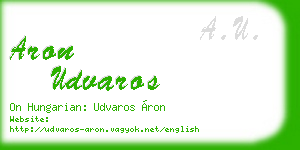aron udvaros business card